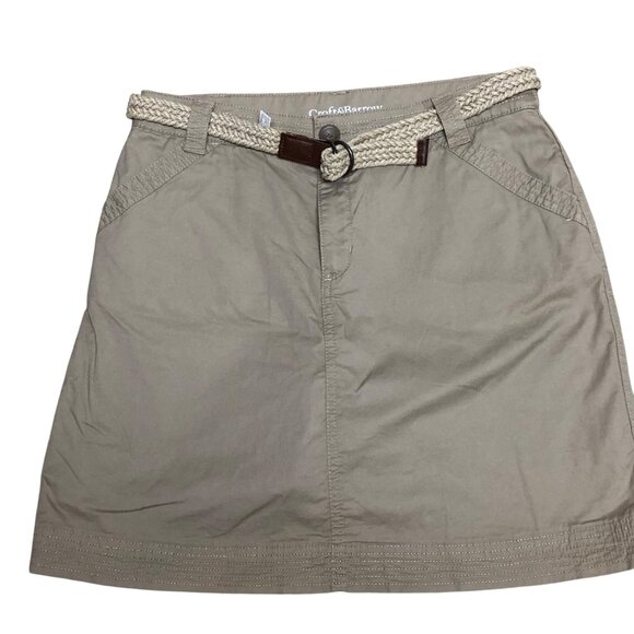 Croft & Barrow Womens Khaki Stretch Skirt/skort Woven Belt Size 6 Classic‎ Fit 6 - Picture 1 of 7